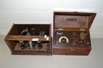 Lot 17 - Two vintage crystal receivers in wooden cases