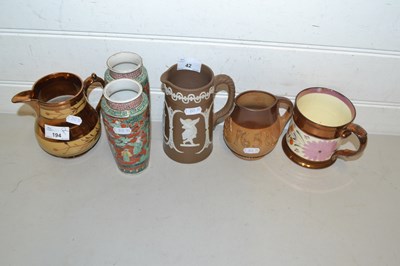Lot 42 - Mixed Lot: Copper lustre wares, pair of small...