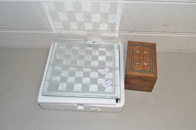 Lot 47 - Modern glass chess set together with a case of...
