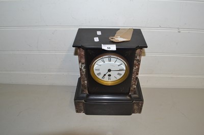 Lot 50 - Victorian black slate and marble mounted...