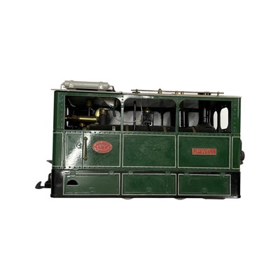 Lot 12 - An unboxed, unmarked tin plate steam tram -...