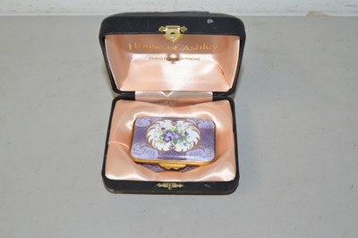 Lot 108 - Ashley enamel pill box with original case