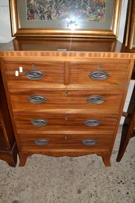 Lot 214 - Reproduction Georgian style five drawer chest...