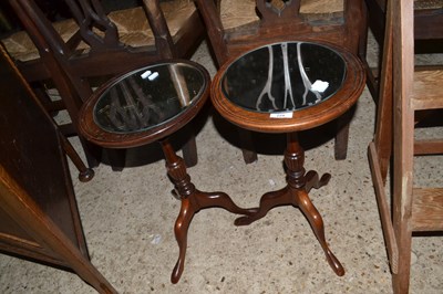 Lot 229 - Pair of small wine tables with mirrored tops