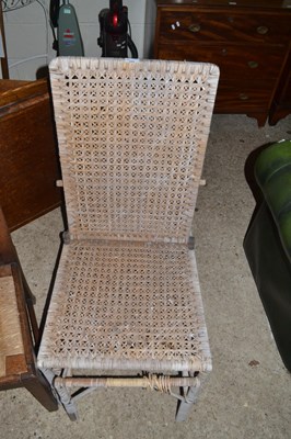 Lot 244 - Vintage cane adjustable recliner chair