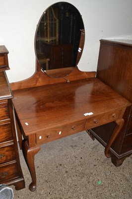 Lot 335 - 20th Century hardwood cabriole leg mirror back...