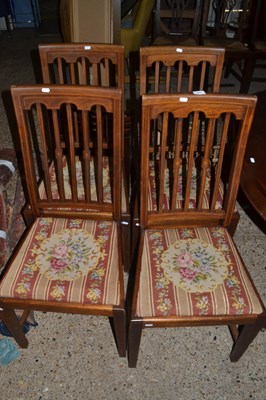 Lot 265 - Set of four Edwardian mahogany dining chairs...