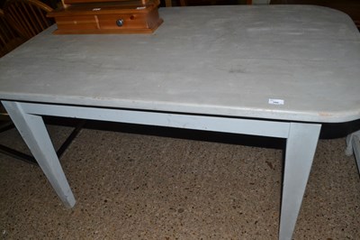 Lot 280 - Grey painted kitchen table, 152cm wide