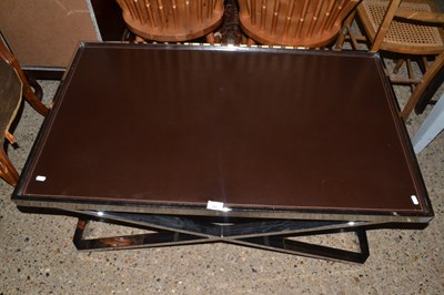 Lot 282 - Modern chrome framed rectangular coffee table