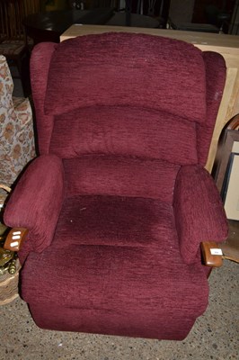 Lot 284 - Red upholstered recliner chair