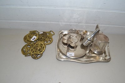 Lot 134 - Mixed Lot: Various silver plated wares, horse...