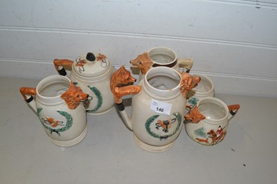 Lot 146 - Quantity of hunting decorated tea wares