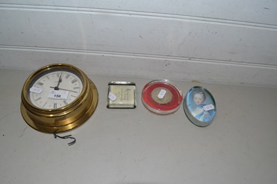 Lot 156 - Mixed Lot: Small wall clock, paperweights etc