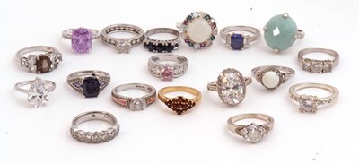 Lot 187 - Mixed Lot: two 925 cubic zirconia rings, 13...