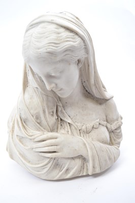 Lot 368 - Copeland Parian bust of a young lady with...