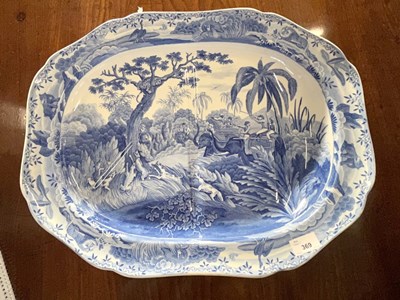 Lot 369 - Large Spode platter circa 1820 printed with a...