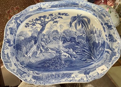 Lot 369 - Large Spode platter circa 1820 printed with a...