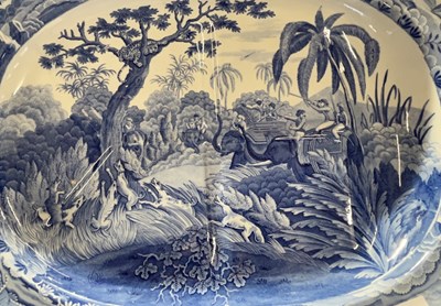 Lot 369 - Large Spode platter circa 1820 printed with a...