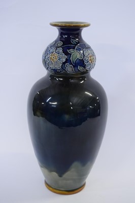 Lot 344 - Large Royal Doulton stoneware vase of gourd...