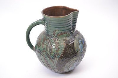 Lot 379 - Branham Ware jug dated 1900 with a green...