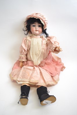 Lot 399 - Early 20th Century doll, the bisque head...