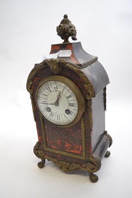 Lot 424 - Late 19th Century Boulle mantel clock with...