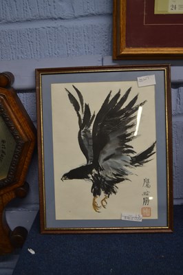 Lot 429 - Chinese watercolour of an eagle, signed with seal