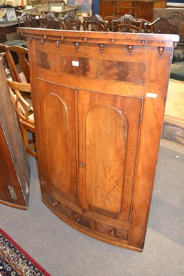 Lot 572 - 19th Century mahogany bow front corner cabinet...