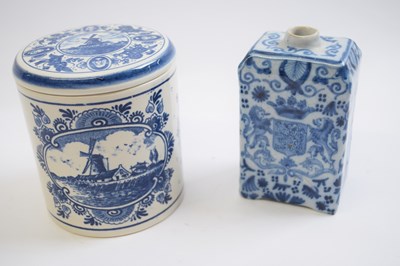 Lot 410 - Delft jar and cover, 20th Century together...