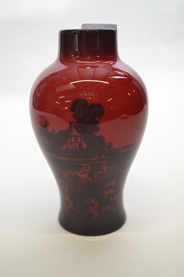 Lot 446 - Doulton flambe vase decorated with a country...