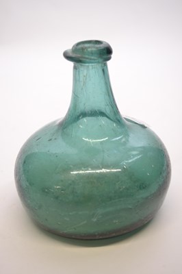 Lot 461 - Vintage green glazed bottle of onion shape