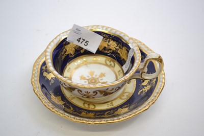 Lot 475 - English porcelain 19th Century cup and saucer,...