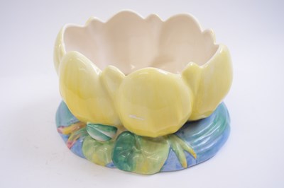 Lot 445 - Clarice Cliff planter shaped as a lilly pad