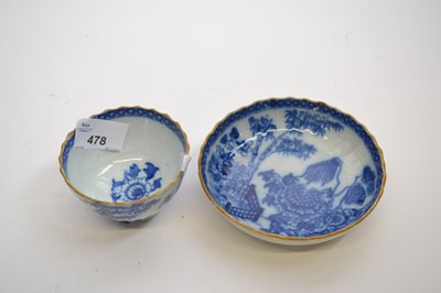 Lot 478 - Pearl Ware tea bowl and saucer with printed...