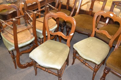 Lot 582 - Set of six Victorian balloon back dining...
