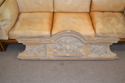 Lot 586 - Adam style limed and carved pine door pediment...