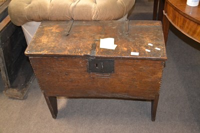 Lot 592 - 17th Century small oak coffer with hinged lid...