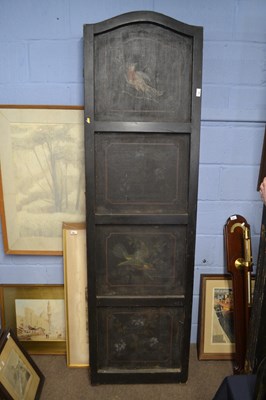 Lot 603 - Red and gilt four fold screen (a/f)