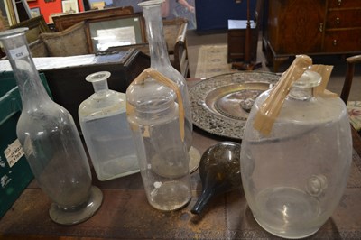 Lot 628 - Group of six various glass apothecary or...