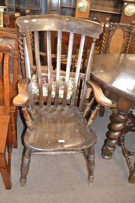 Lot 640 - Stained wood Windsor armchair