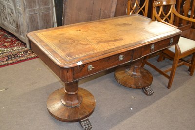 Lot 642 - Georgian rosewood library table fitted with...