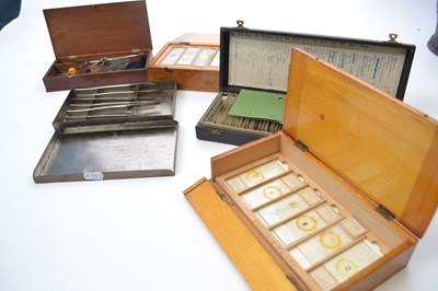 Lot 491 - Quantity of microscopic slides and other...