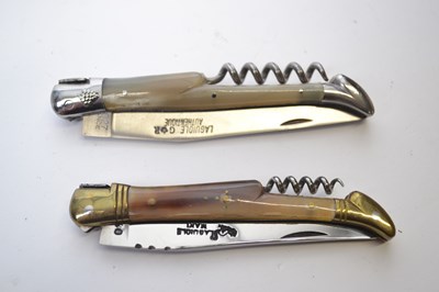 Lot 500 - Two Laguiole pen knives with corkscrew fittings