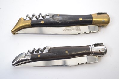 Lot 506 - Two Laguiole pen knives with corkscrew fittings