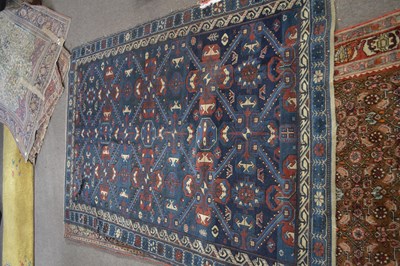 Lot 652 - Causasian wool rug with panelled geometric...