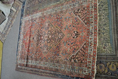Lot 654 - Antique Middle Eastern wool floor rug...