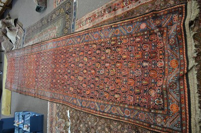 Lot 655 - Antique caucasian runner carpet decorated with...