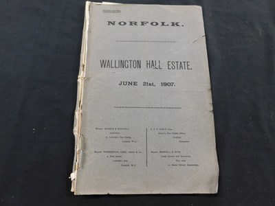 Lot 413 - NORFOLK WALLINGTON HALL ESTATE JUNE 21ST 1907,...