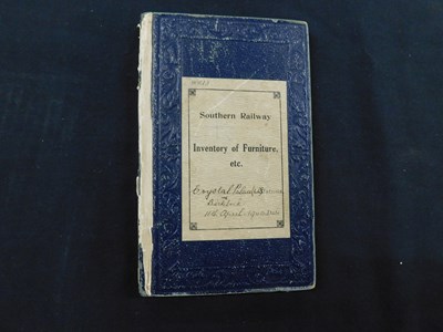 Lot 282 - SOUTHERN RAILWAY INVENTORY OF FURNITURE ETC...