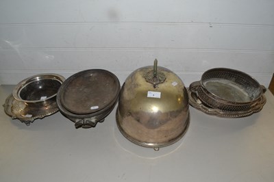 Lot 1 - Mixed Lot: Silver plated meat cover, serving...